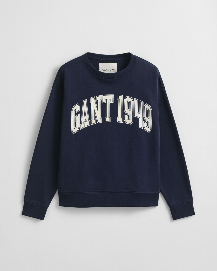 sweatshirt mit grafikprint und rundhalsausschnitt – marine