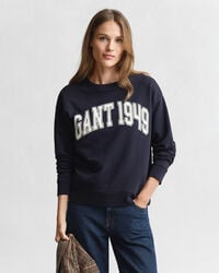 sweatshirt mit grafikprint und rundhalsausschnitt – marine