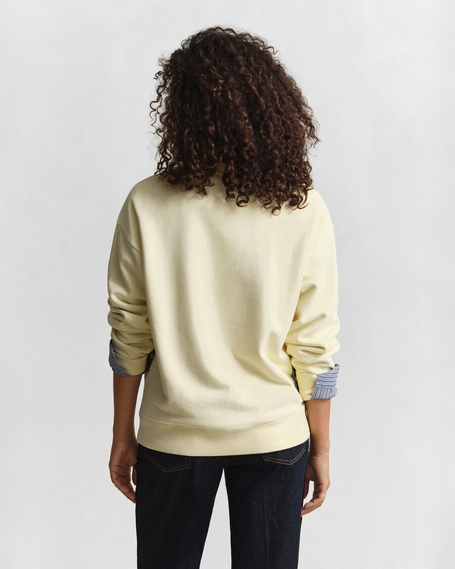 sweatshirt mit grafikprint und rundhalsausschnitt – vanillegelb