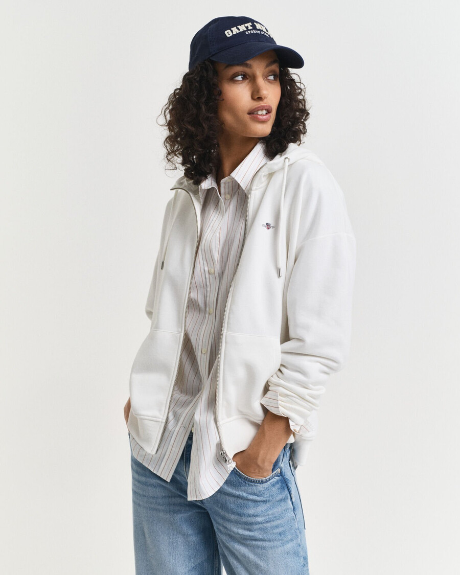 shield zip hoodie – eierschale