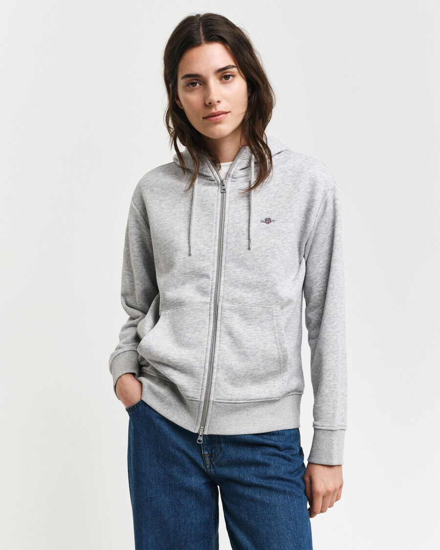 shield zip hoodie - hellgrau meliert