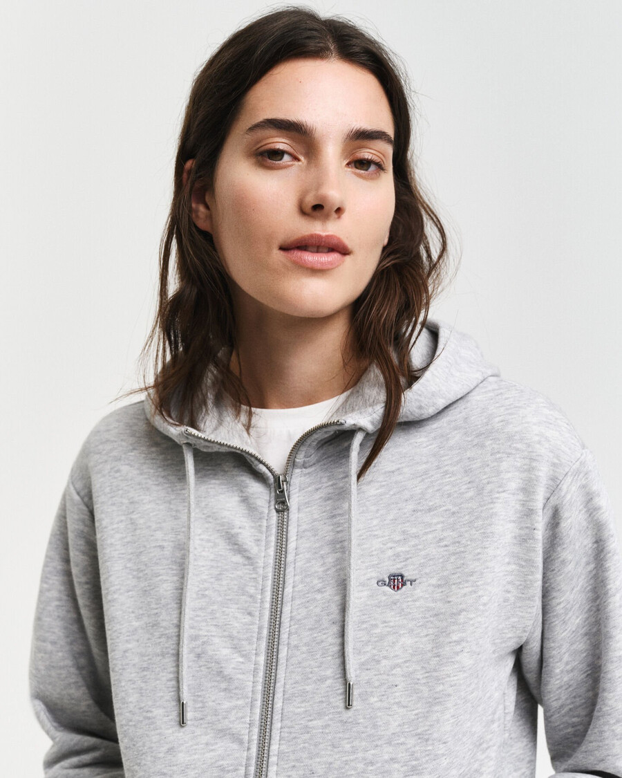 shield zip hoodie - hellgrau meliert