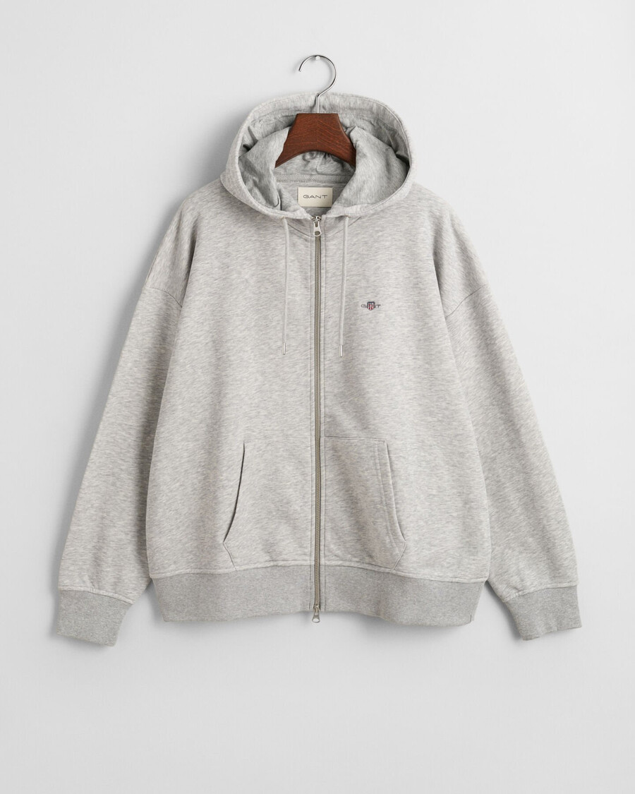 shield zip hoodie - hellgrau meliert