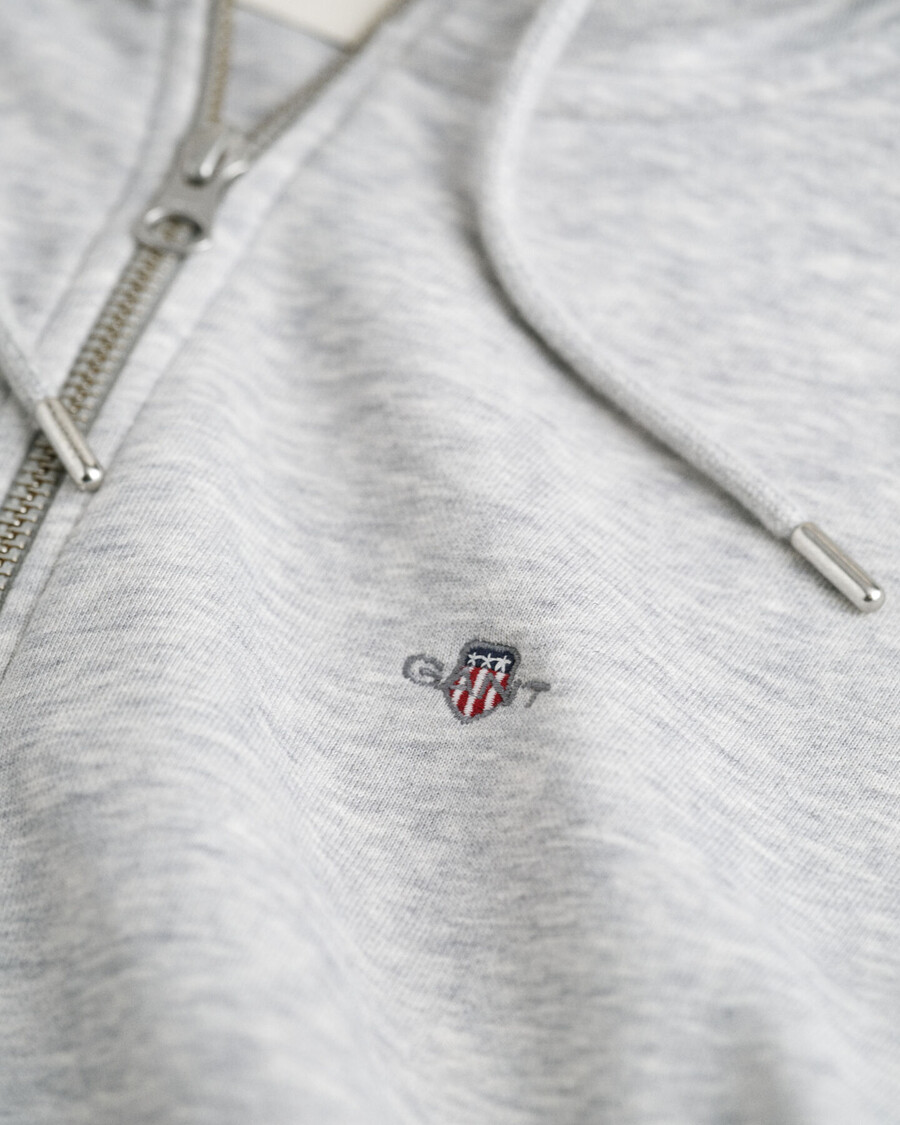 shield zip hoodie - hellgrau meliert