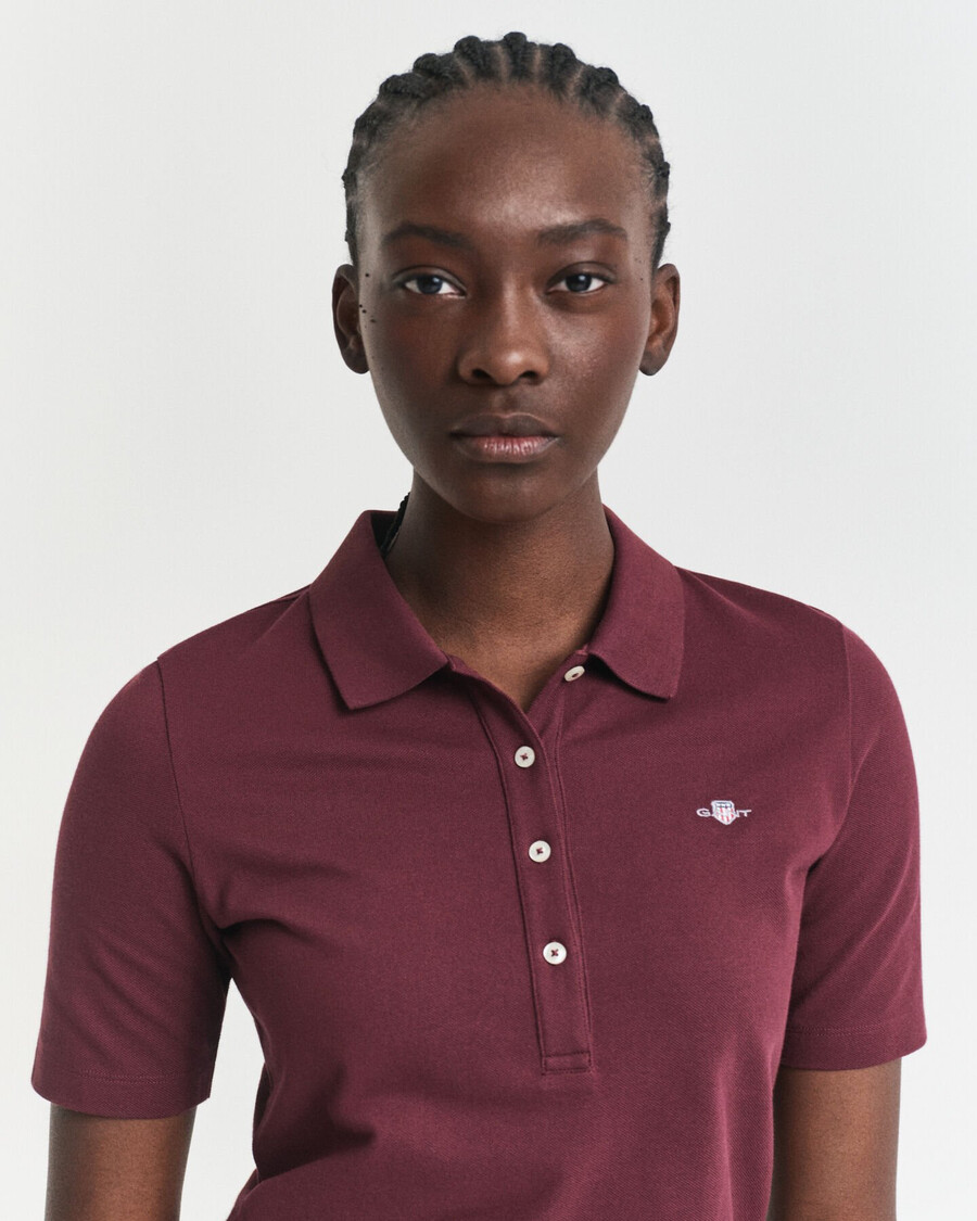 shield piqué-poloshirt – pflaumenwein