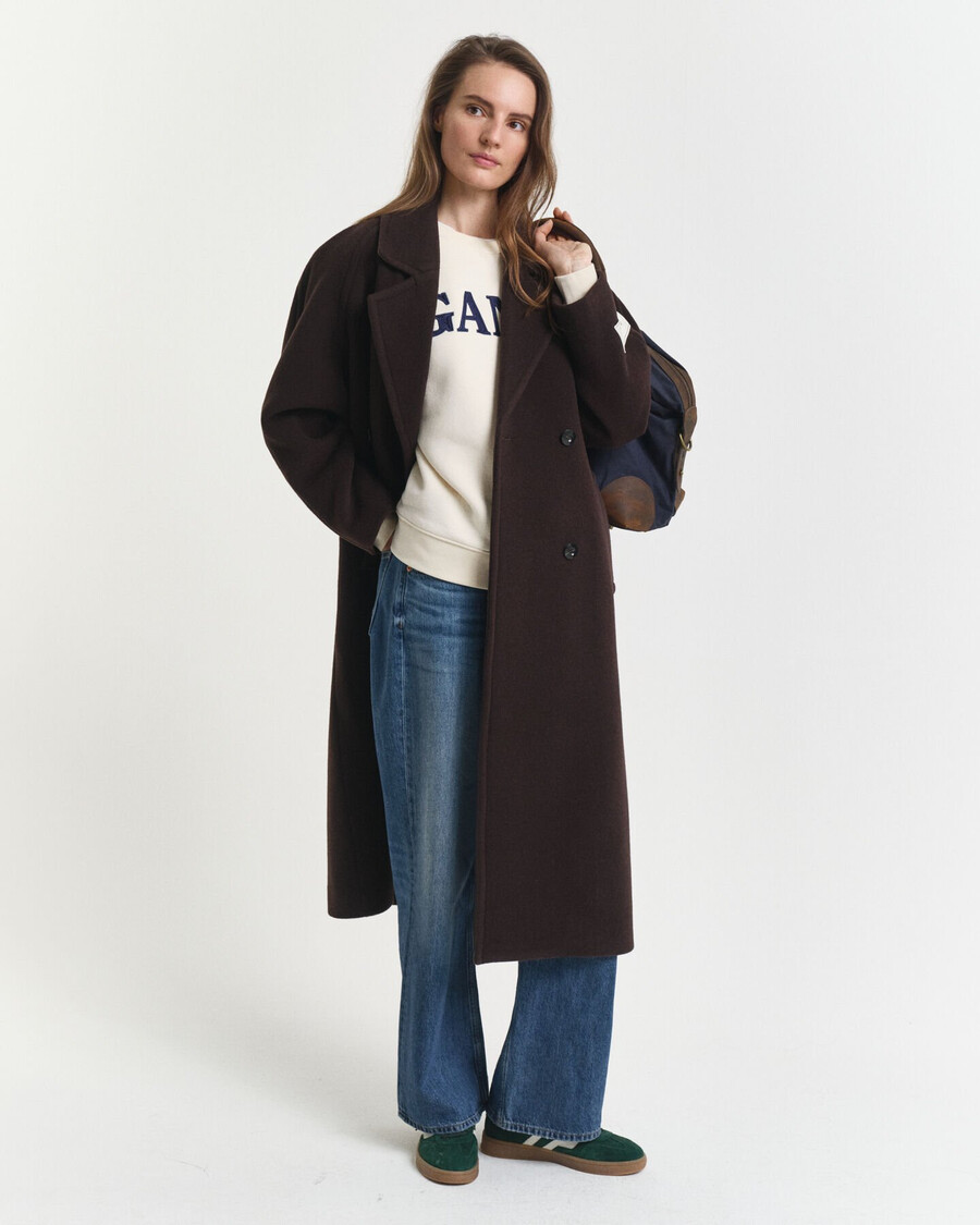 sweatshirt mit grafikprint und rundhalsausschnitt – creme
