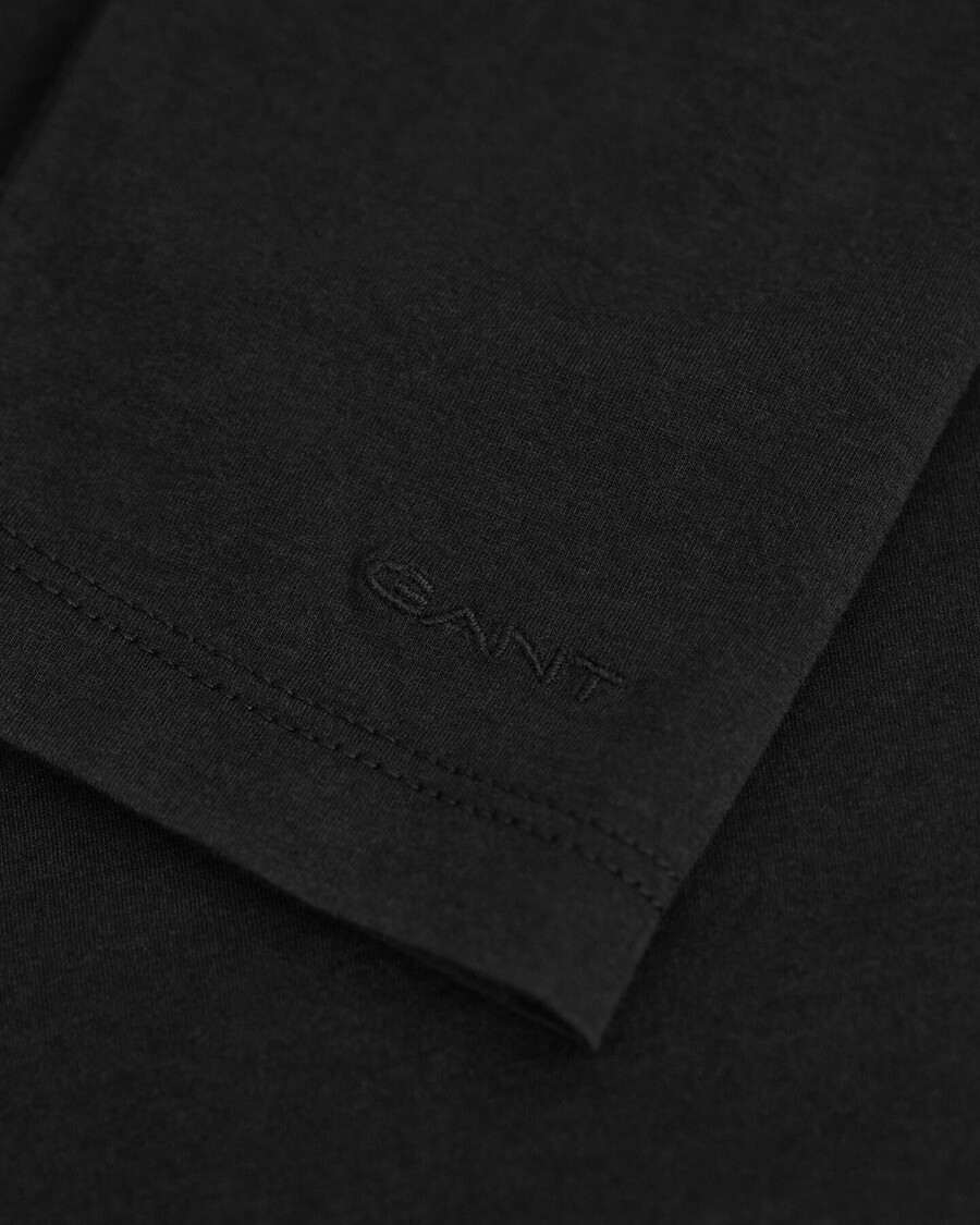 leichtes baumwoll-langarm-t-shirt – schwarz