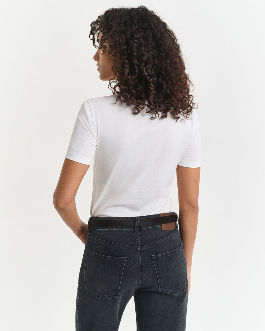 leichtes baumwoll-t-shirt – weiß