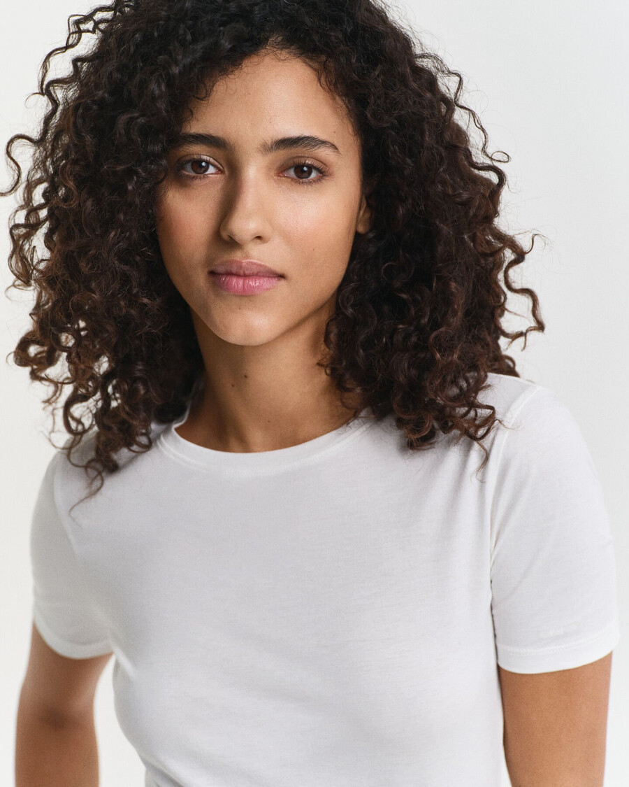 leichtes baumwoll-t-shirt – weiß