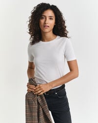 leichtes baumwoll-t-shirt – weiß