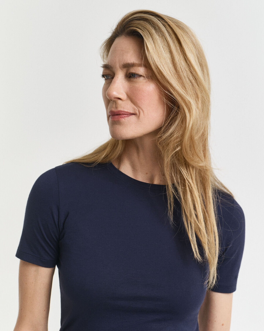 leichtes baumwoll-t-shirt – abendblau