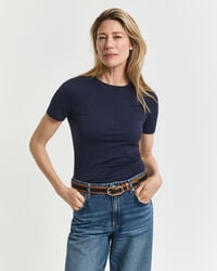 leichtes baumwoll-t-shirt – abendblau