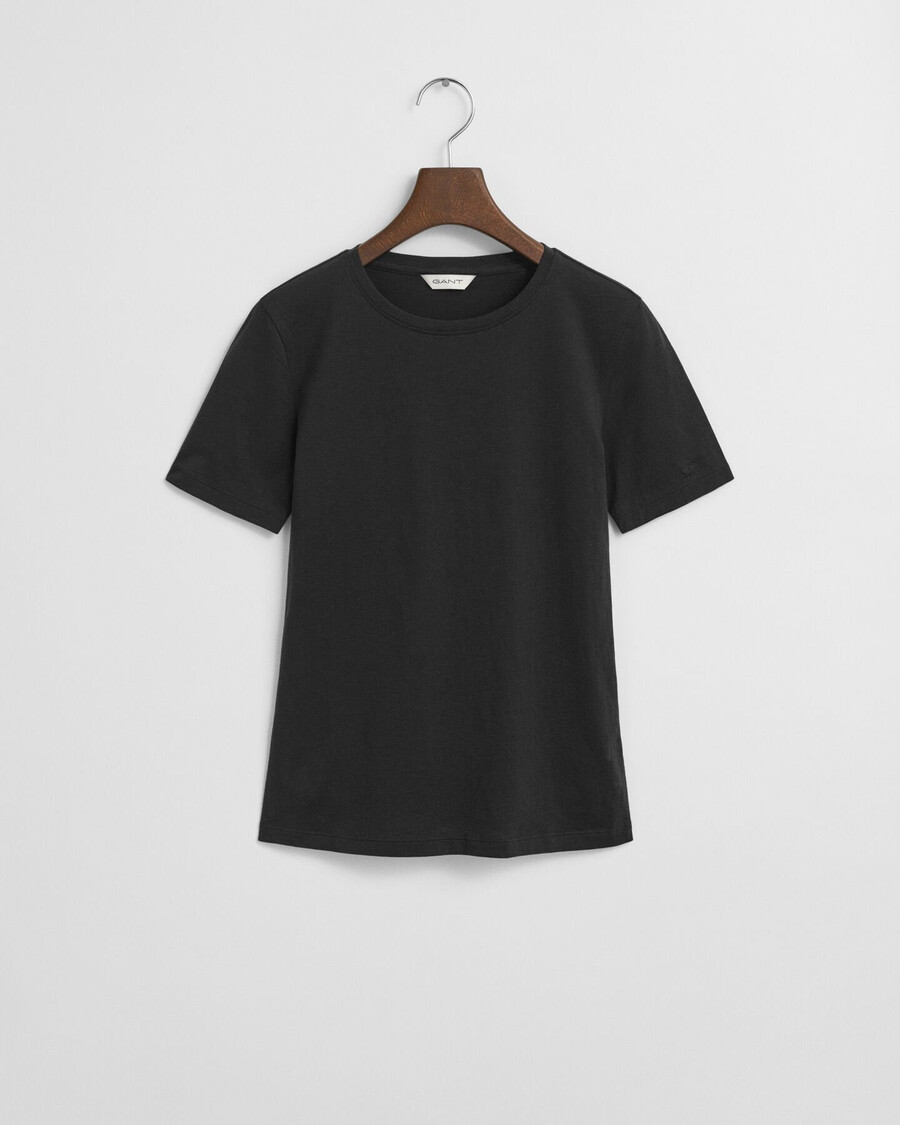leichtes baumwoll-t-shirt – schwarz