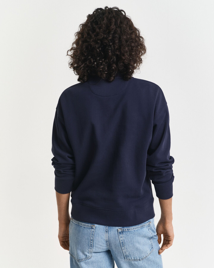 sweatshirt mit grafikprint und halbem reißverschluss – abendblau