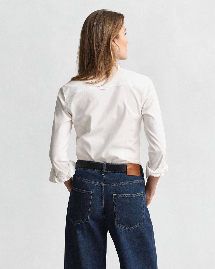 slim-fit oxford-stretchhemd – weiß