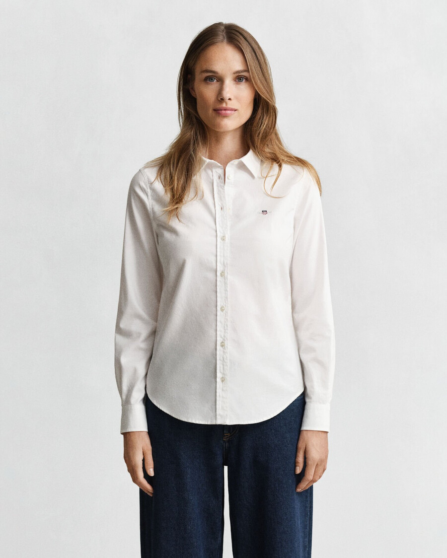 slim-fit oxford-stretchhemd – weiß