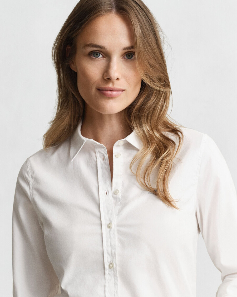 slim-fit oxford-stretchhemd – weiß
