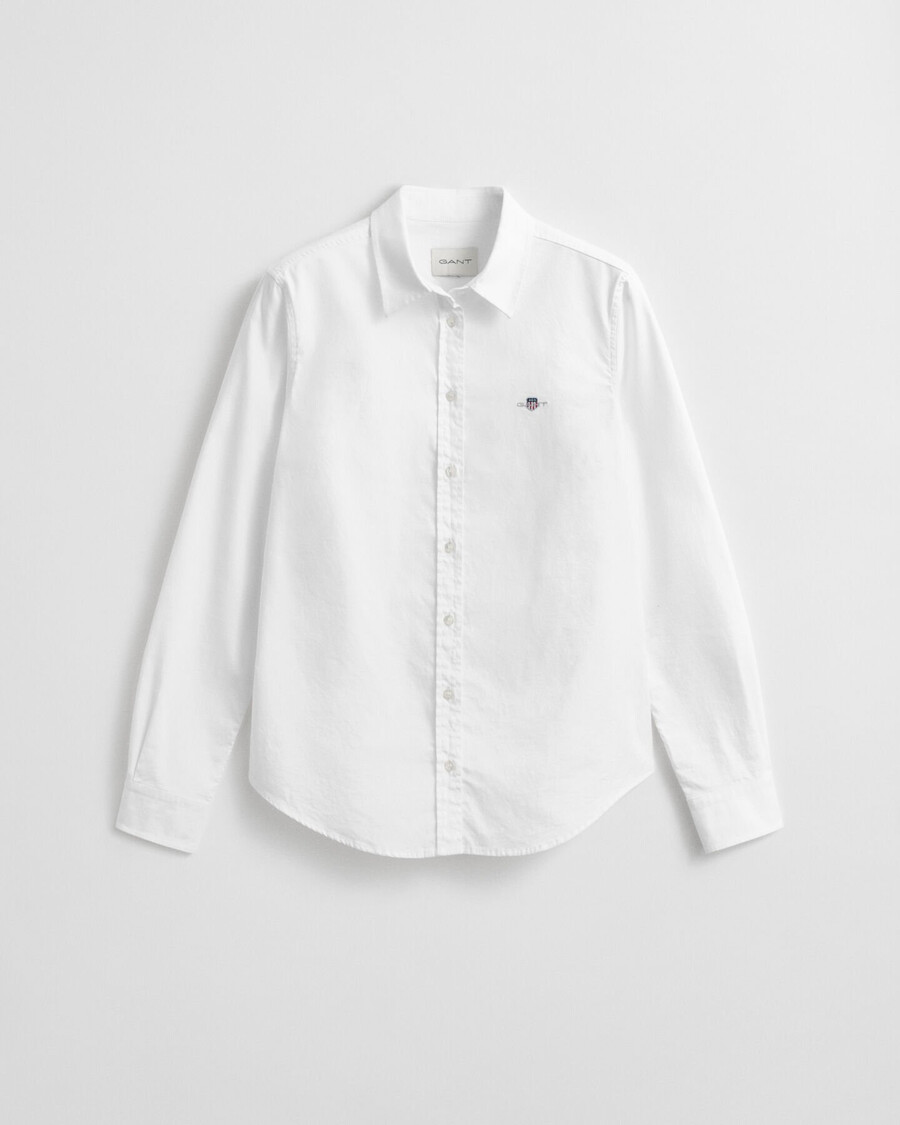 slim-fit oxford-stretchhemd – weiß