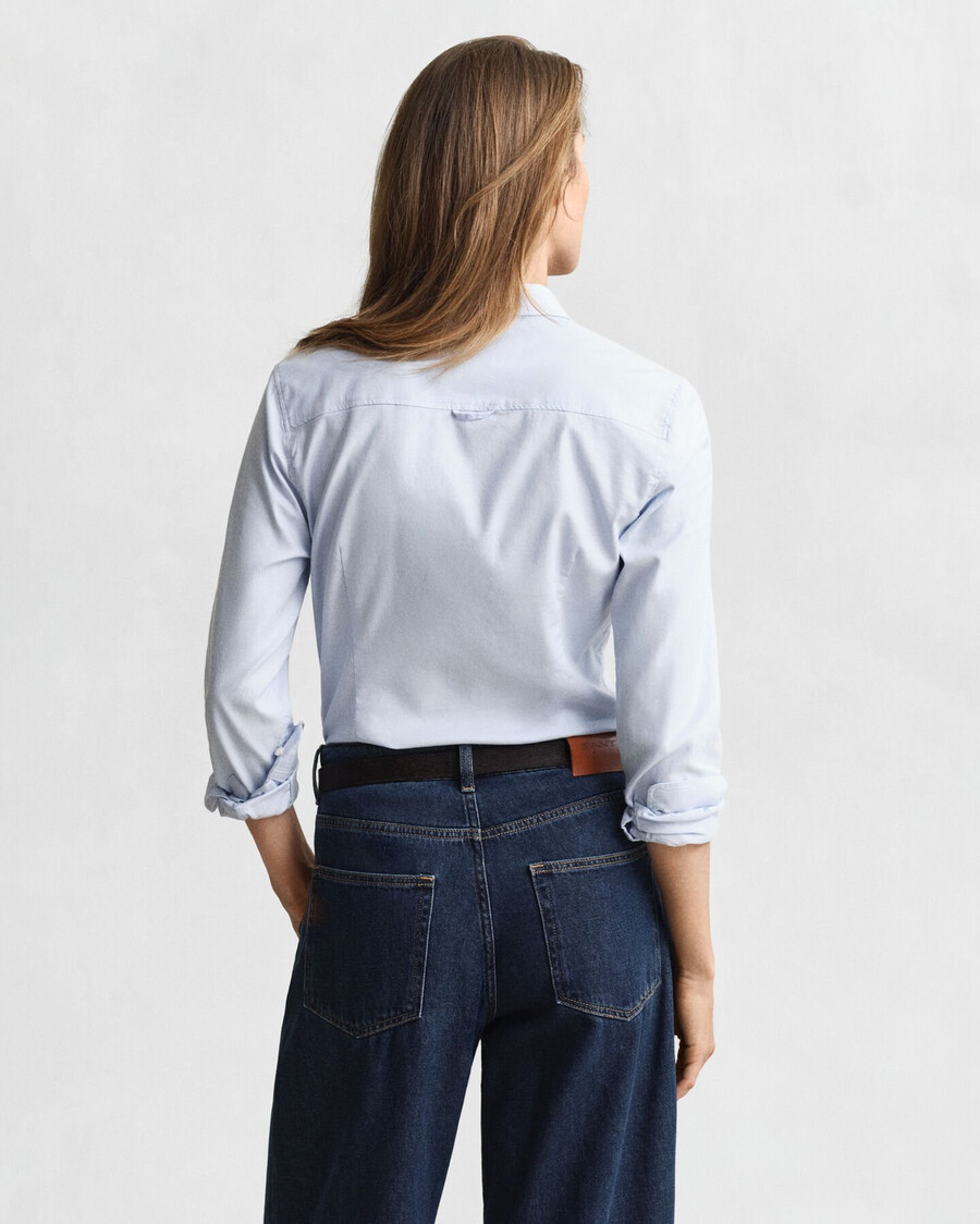 slim-fit oxford-stretchhemd – hellblau