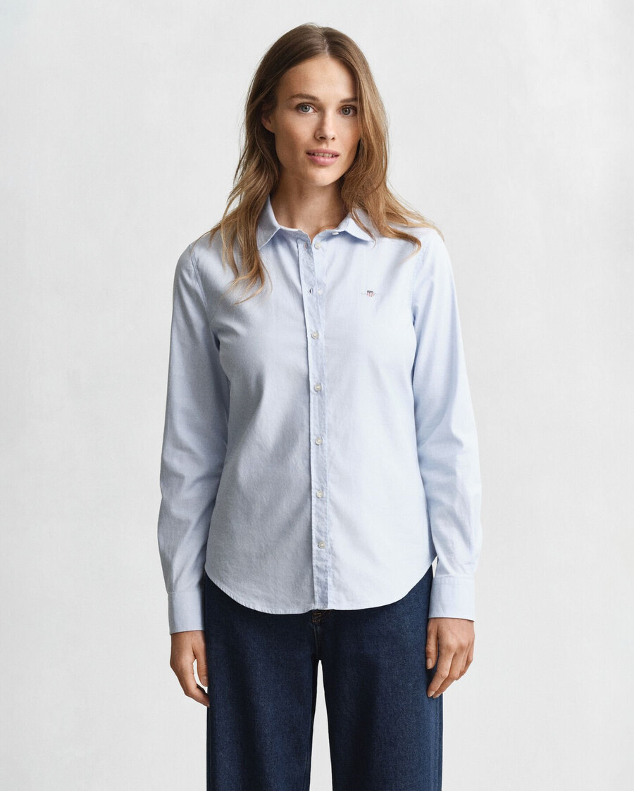 slim-fit oxford-stretchhemd – hellblau