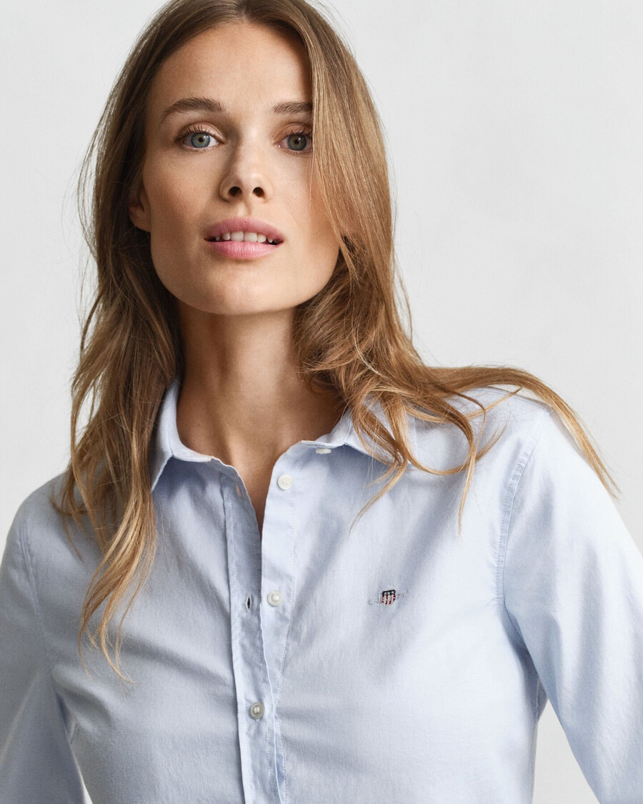 slim-fit oxford-stretchhemd – hellblau