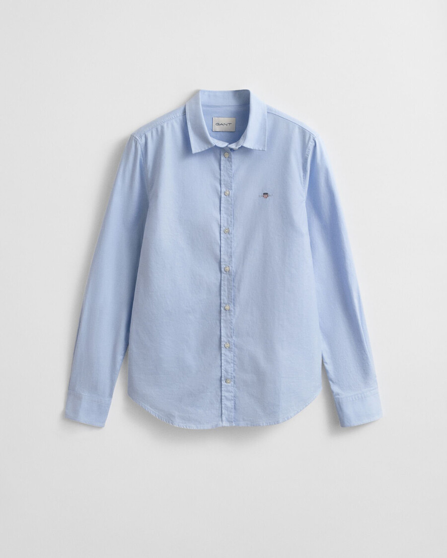 slim-fit oxford-stretchhemd – hellblau