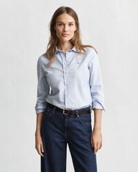 slim-fit oxford-stretchhemd – hellblau