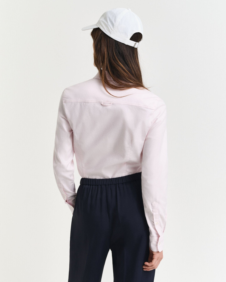 schmal geschnittenes oxford-stretchhemd – hellrosa