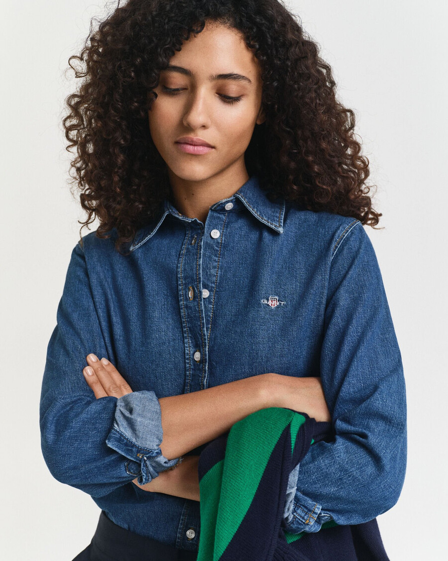 jeanshemd in regulärer passform – indigo
