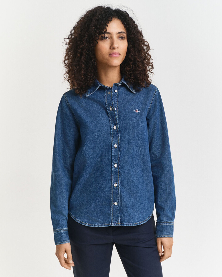 jeanshemd in regulärer passform – indigo