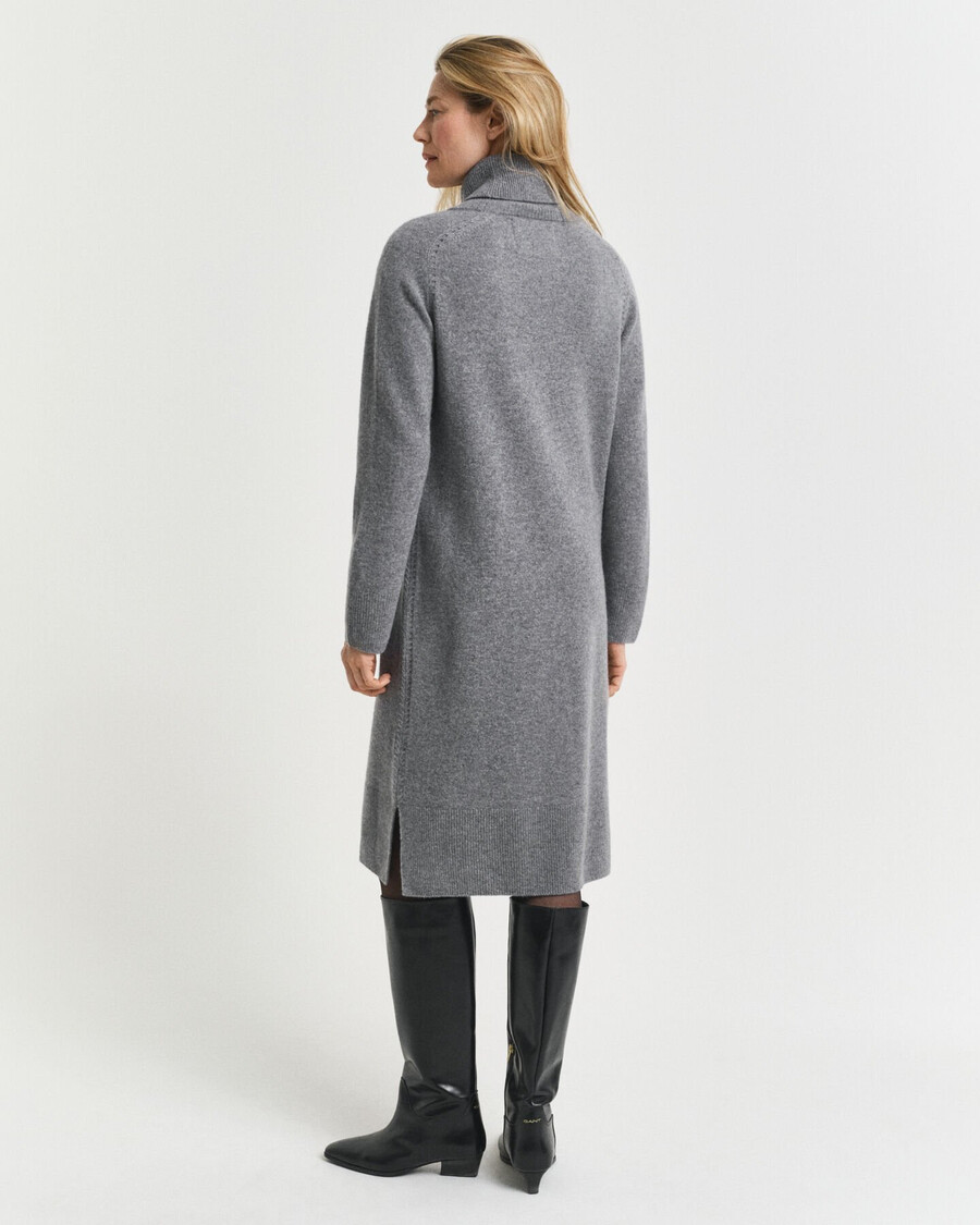 strickkleid mit rollkragen – anthrazit meliert