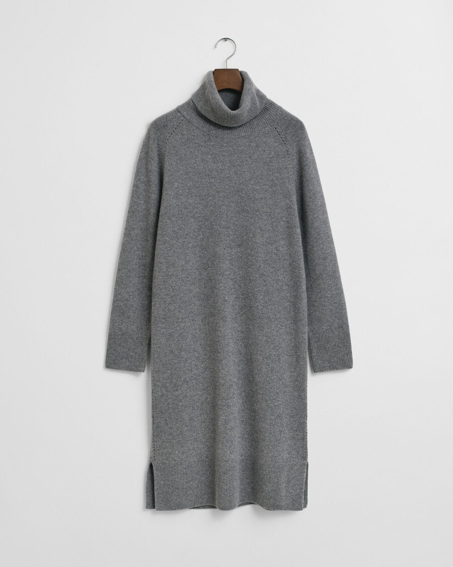 strickkleid mit rollkragen – anthrazit meliert