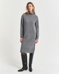 strickkleid mit rollkragen – anthrazit meliert