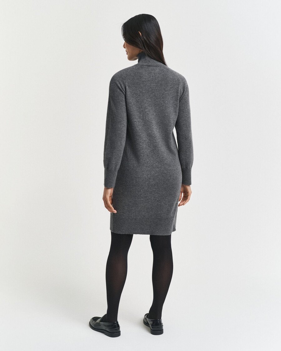 gestricktes kleid aus superfeiner lammwolle – anthrazitmeliert