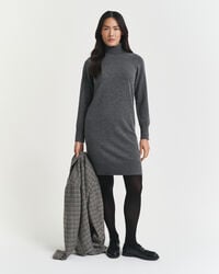 gestricktes kleid aus superfeiner lammwolle – anthrazitmeliert