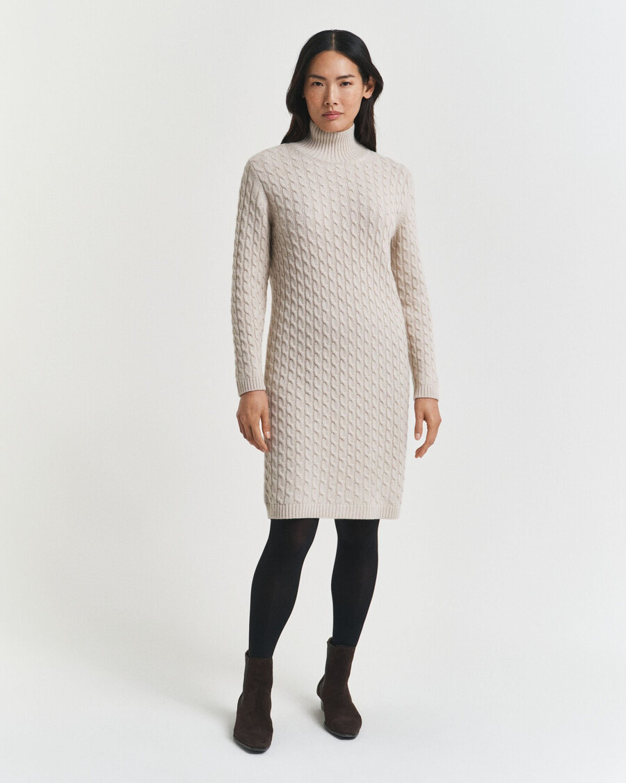 zopfstrickkleid - saatmeliert
