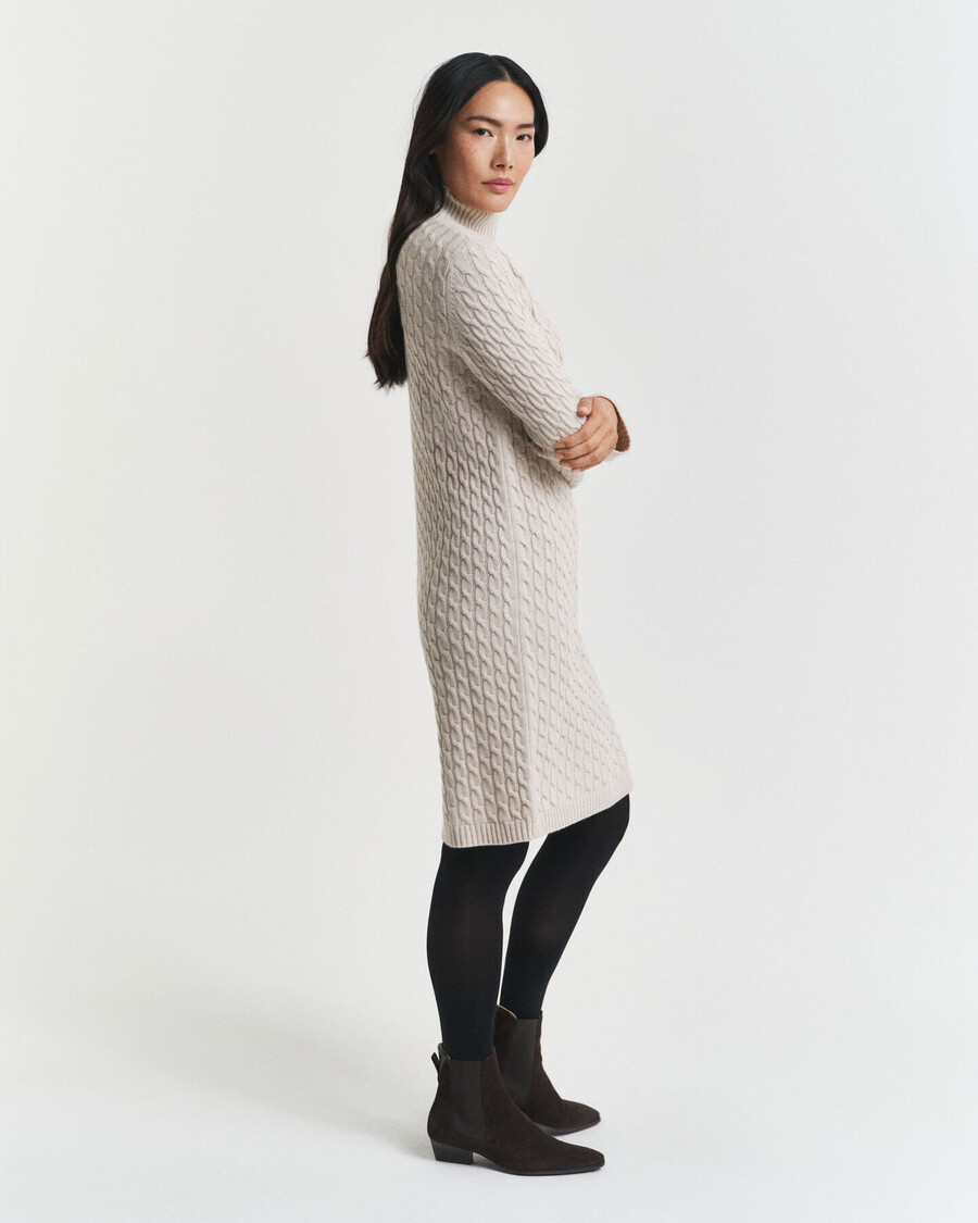 zopfstrickkleid - saatmeliert