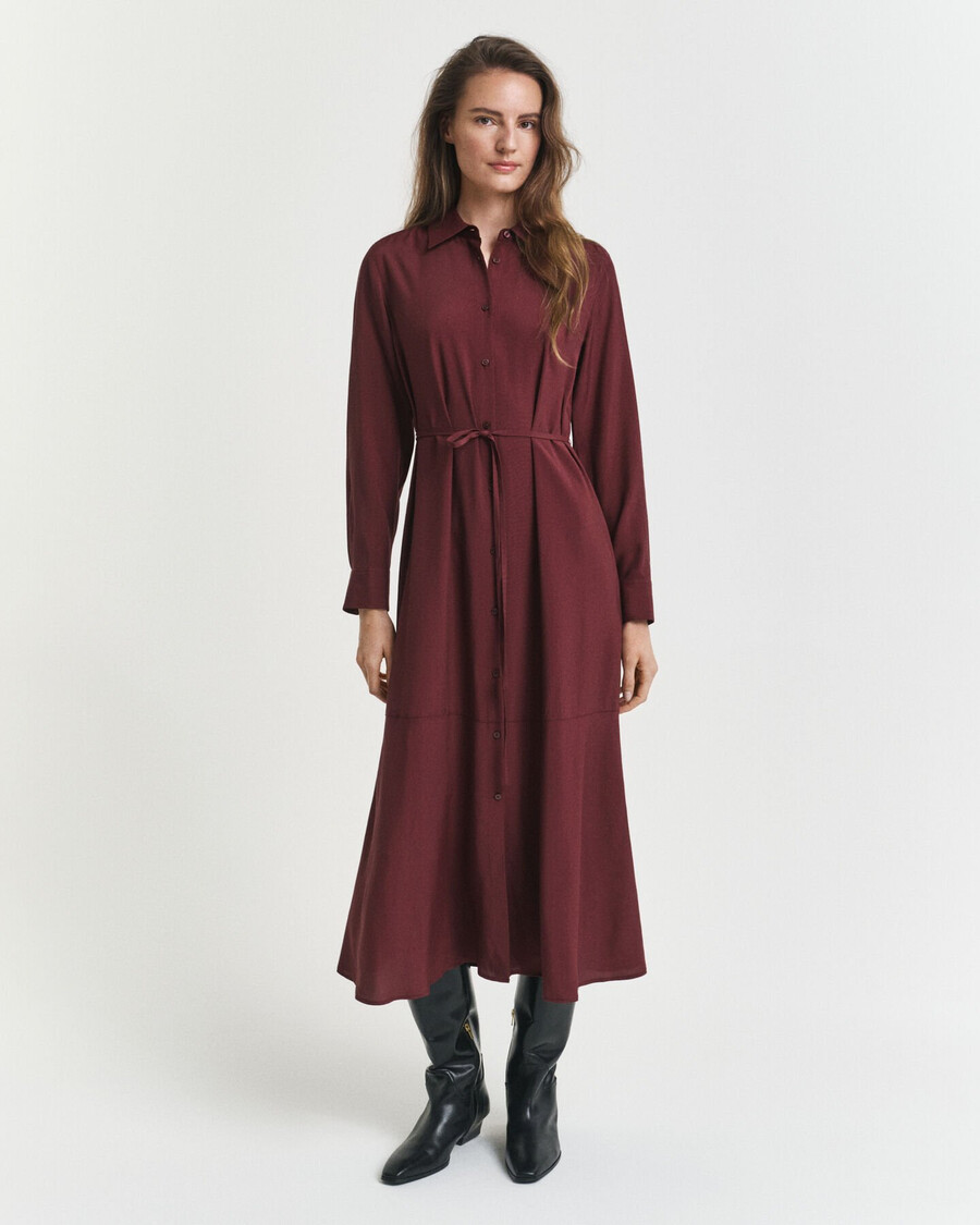 midi-hemdkleid aus viskose – pflaumenwein