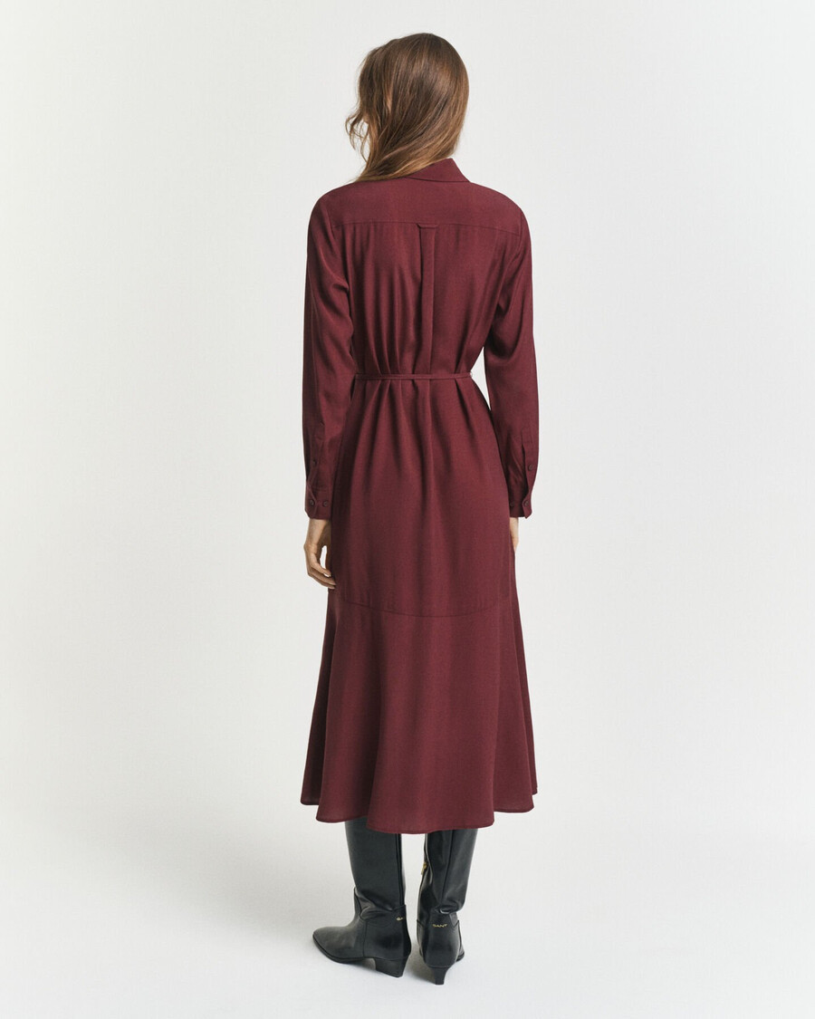midi-hemdkleid aus viskose – pflaumenwein
