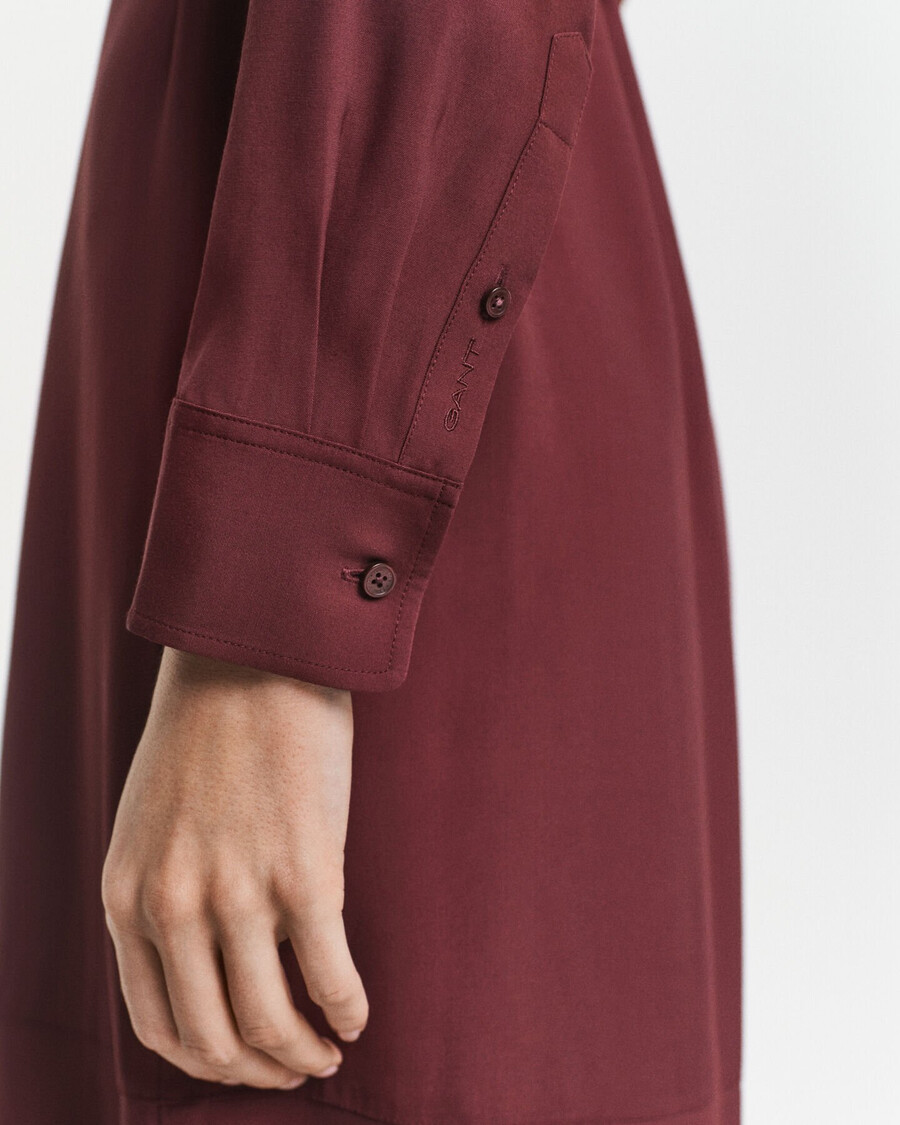 midi-hemdkleid aus viskose – pflaumenwein
