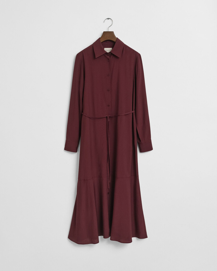 midi-hemdkleid aus viskose – pflaumenwein
