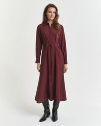 midi-hemdkleid aus viskose – pflaumenwein