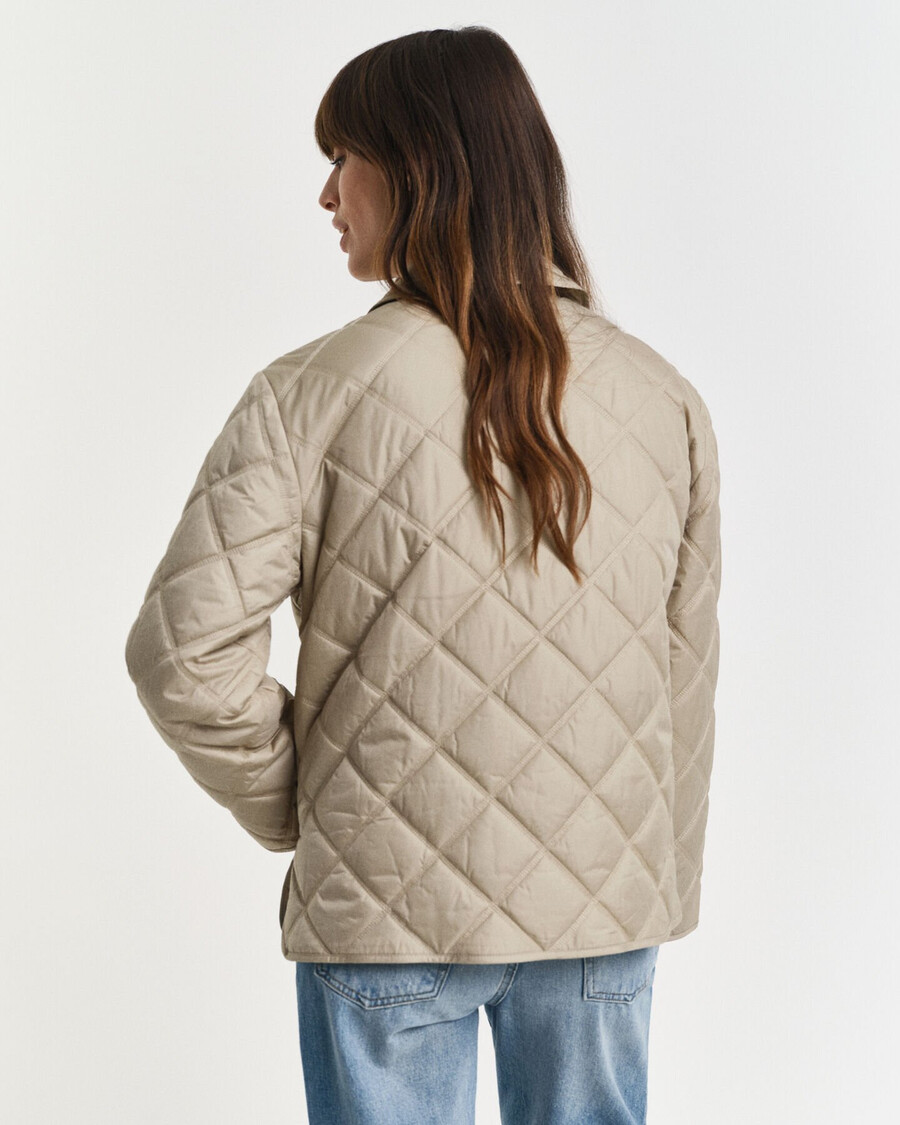 steppjacke mit kragen – betonbeige