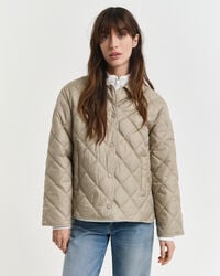 steppjacke mit kragen – betonbeige