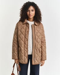 gesteppte jacke mit cordbesatz – warmes khaki