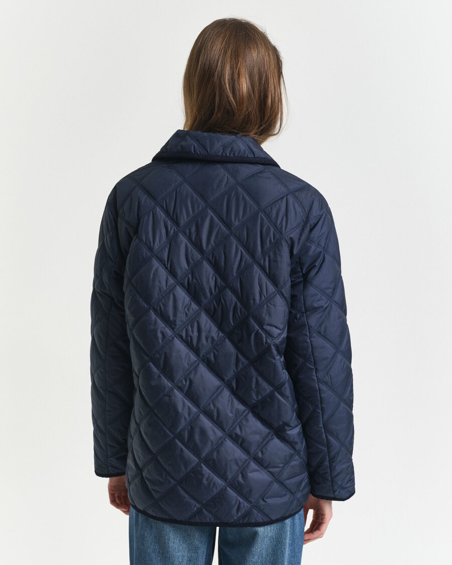 gesteppte jacke mit cordbesatz – abendblau