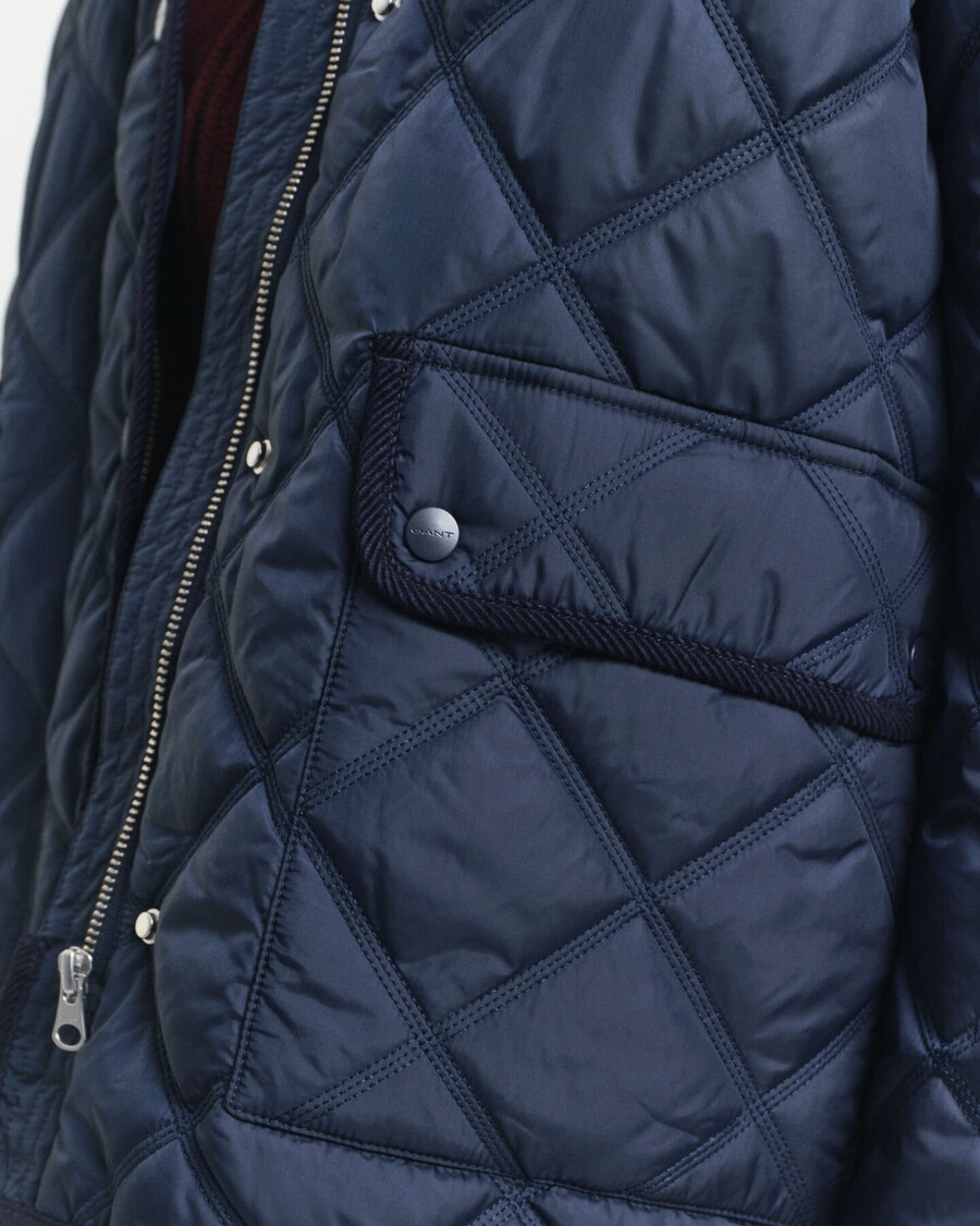 gesteppte jacke mit cordbesatz – abendblau