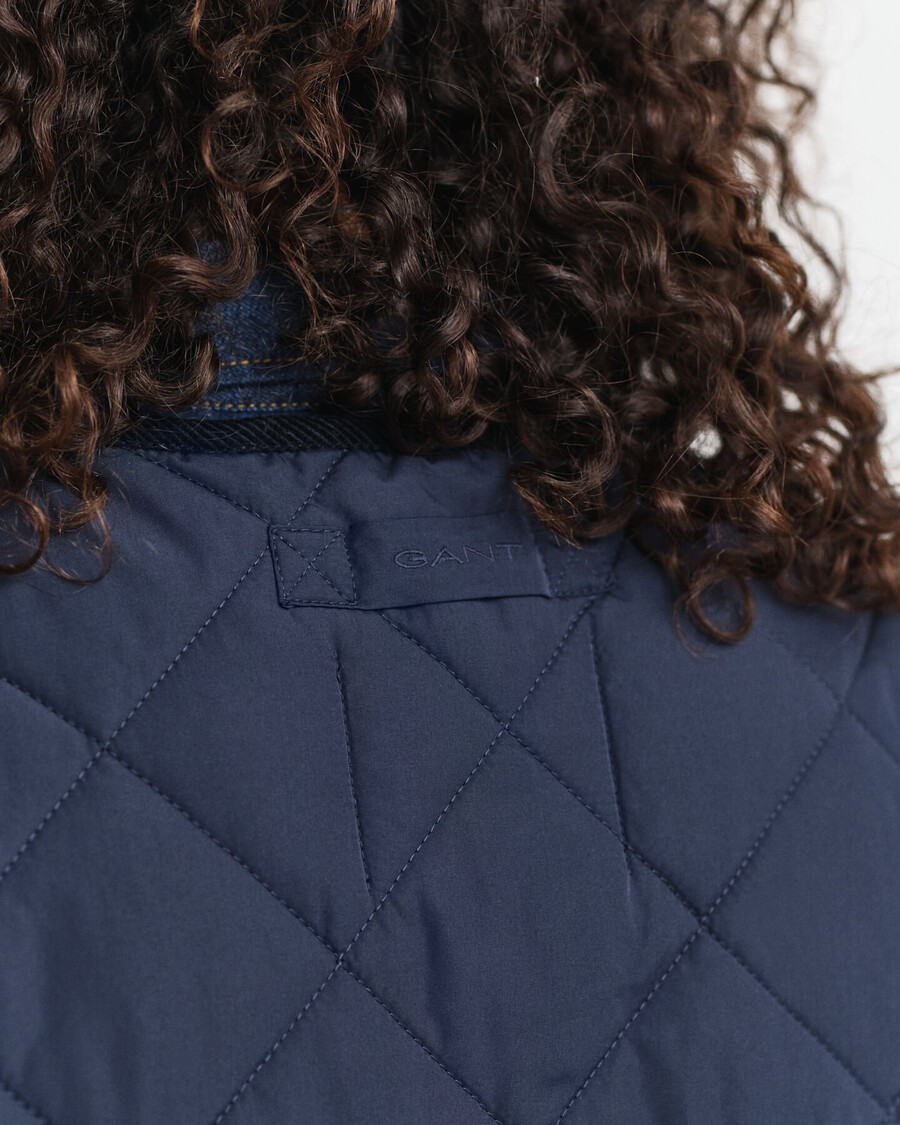 doppeldeckerjacke aus gewachster baumwolle – abendblau