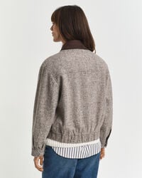 wolljacke mit kontrastkragen – dunkelbraun
