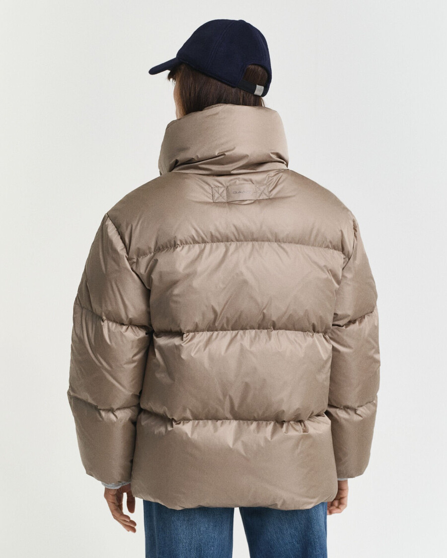 daunenjacke in lockerer passform – taupe beige